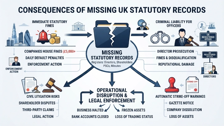 What Financial and Legal Penalties Arise from Missing Records