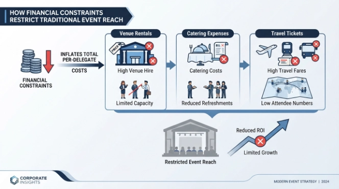 How Do Financial Constraints Restrict Traditional Event Reach