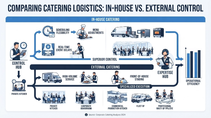 How Do In-House and External Catering Compare on Logistical Control