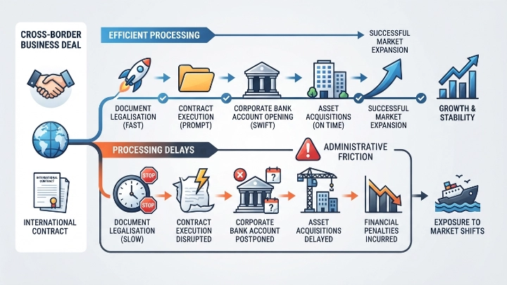 How Do Processing Delays Impact Cross-Border Business Deals