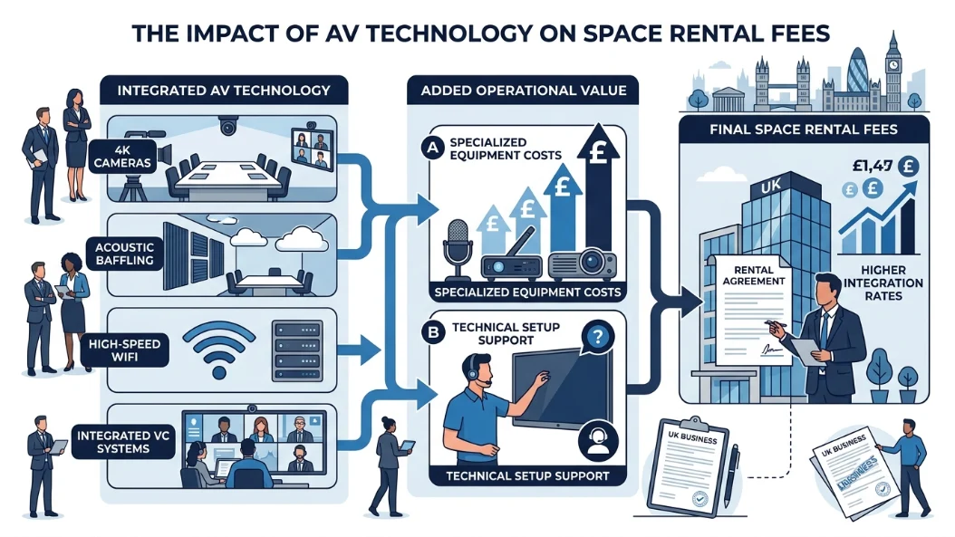 How Does Audio-Visual Technology Influence Space Rental Fees