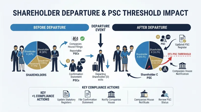 How Does a Departure Affect Remaining Shareholders and Control Thresholds