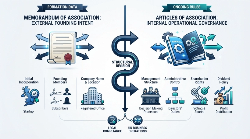 How do Memorandum and Articles compare in scope