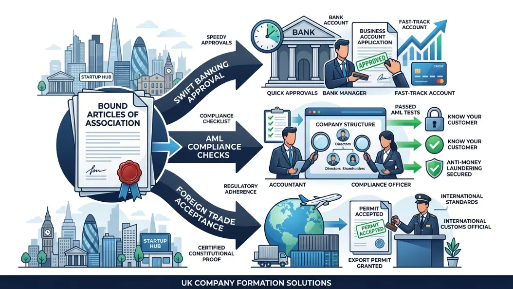 How do bound articles support banking, compliance, and international trade