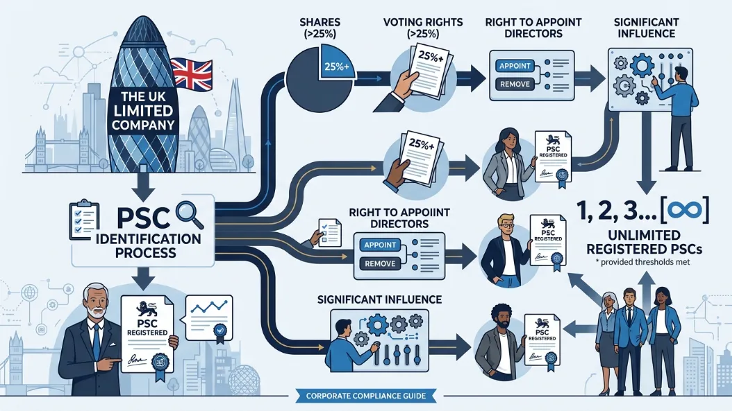 How many PSCs can a single limited company register