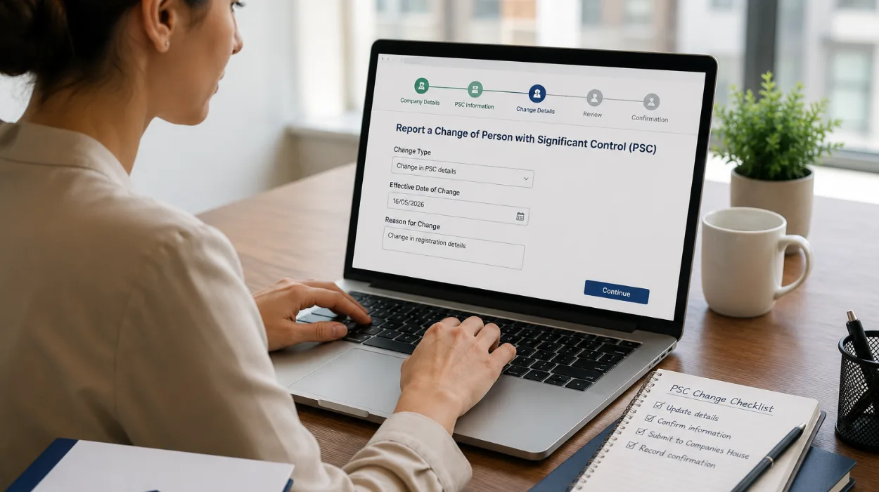 How to Report a Change of PSC Through Form My Company in 2026?