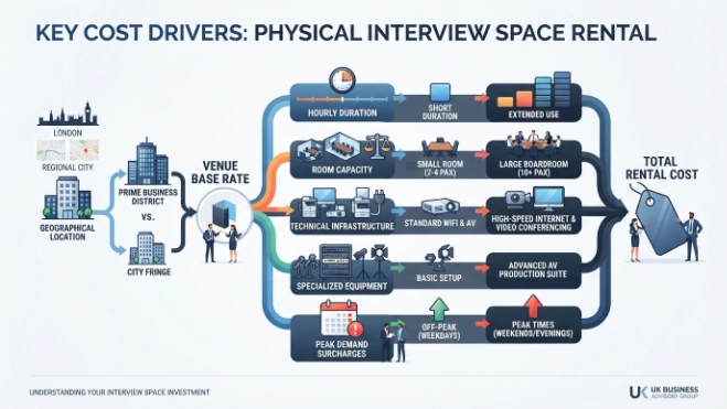 What Are the Key Cost Drivers in Physical Interview Space Rental