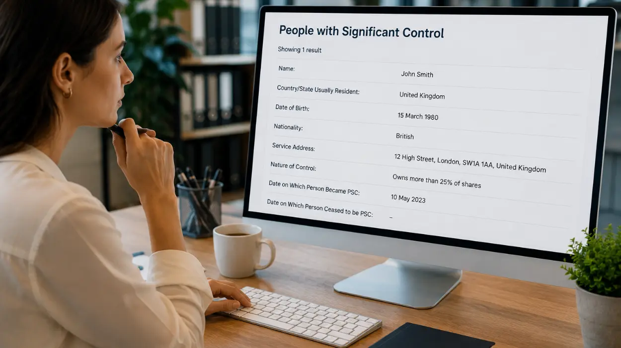 What PSC Information Appears on the Public Register in 2026?