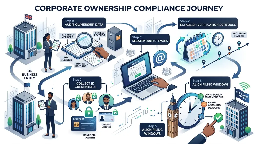 What steps must businesses take to ensure full PSC compliance