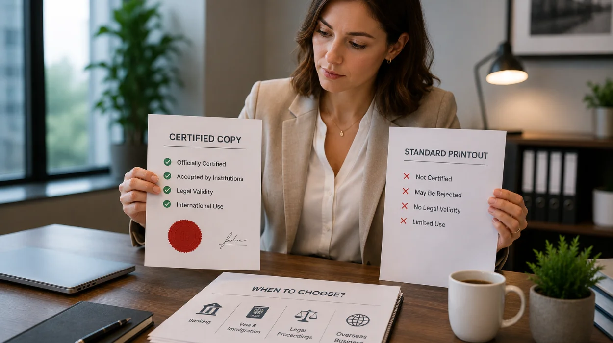 When to Choose Certified Copies Over Standard Printouts in 2026?