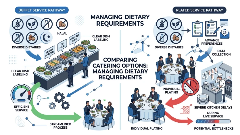 Which Catering Method Accommodates Complex Dietary Requirements Best