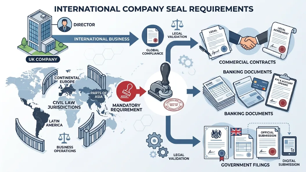 Which international jurisdictions require a company seal