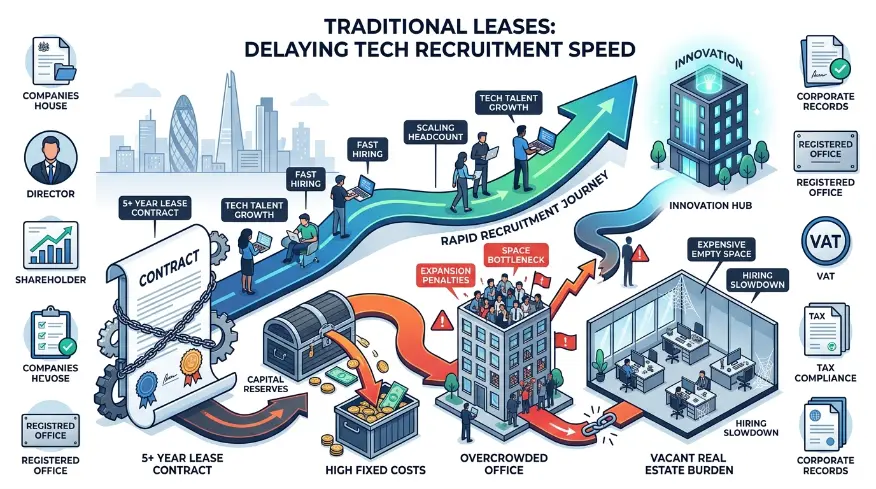 How Do Traditional Office Leases Hinder Tech Recruitment Speed