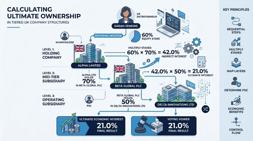 How Do You Calculate Percentage Thresholds Across Corporate Layers
