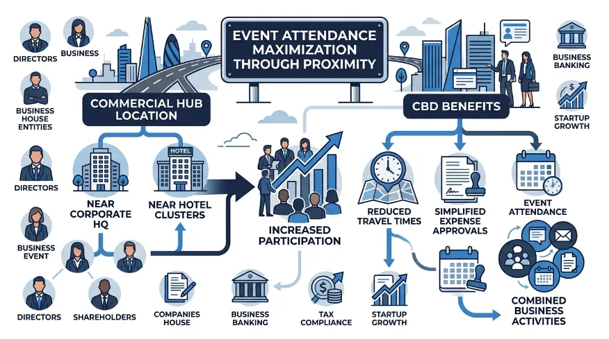 How Does Proximity to Commercial Hubs Impact Event Attendance