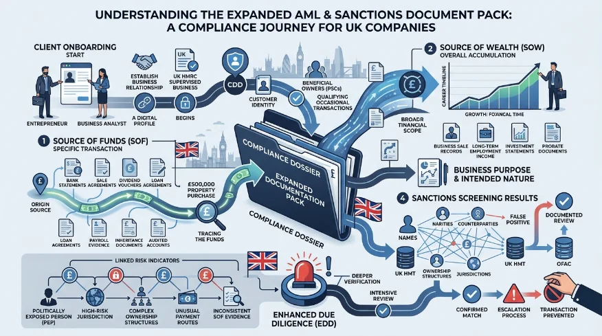 How do AML and sanctions checks affect the paperwork