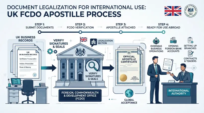How does the FCDO authentication process work for business records