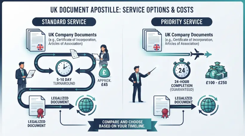 How much does standard versus same-day processing cost