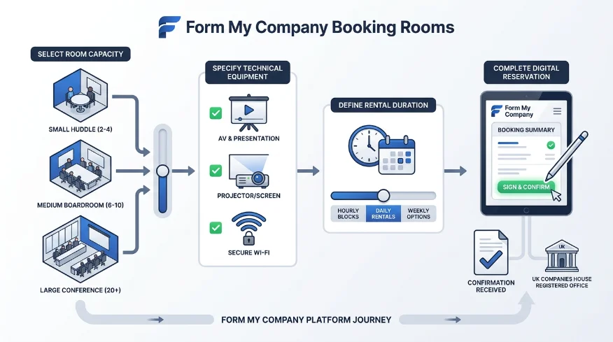 What Steps Define the Interview Room Booking Process