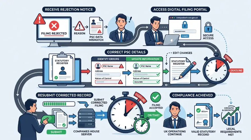 What Steps Resolve a Rejected PSC Filing