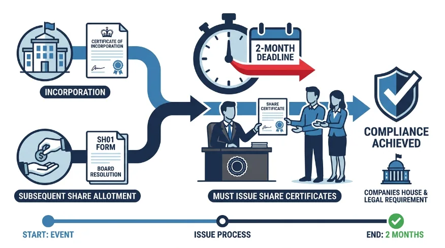 When must a company issue share certificates