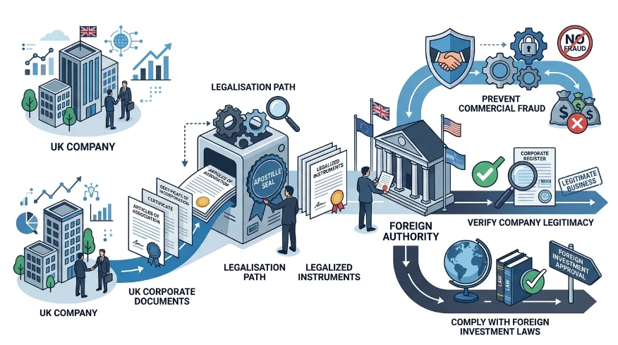 Why do foreign authorities require legalised corporate instruments