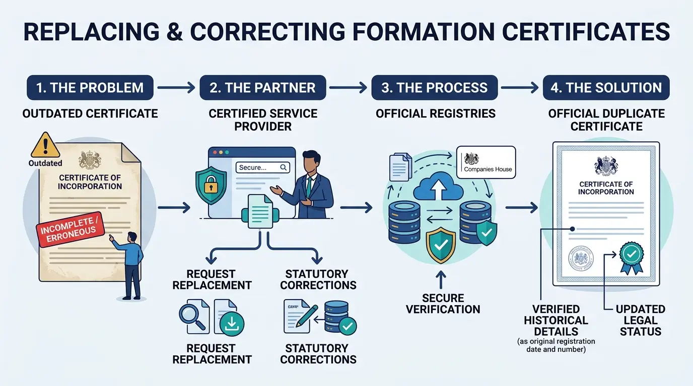 How Can Businesses Replace an Outdated or Incorrect Formation Certificate