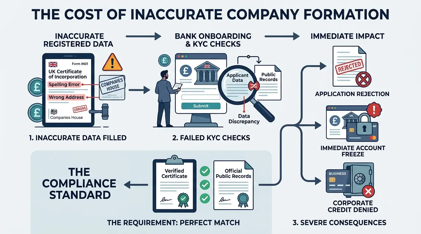 How Do Inaccurate Formation Details Impact Business Banking and Credit Access