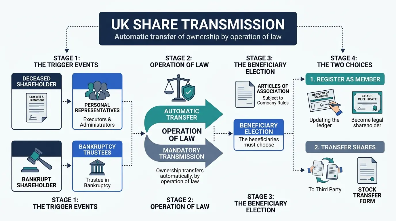 How Do Mandatory Transmission Rules Operate Upon Death or Bankruptcy