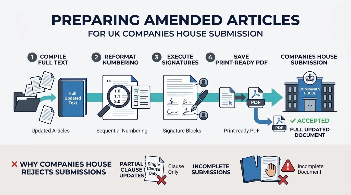 How Do You Prepare the Amended Articles Document for Submission