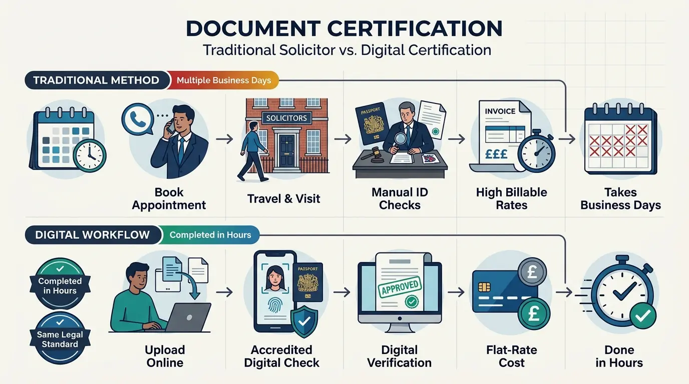 How Does Online Document Certification Compare to Traditional Solicitor Visits