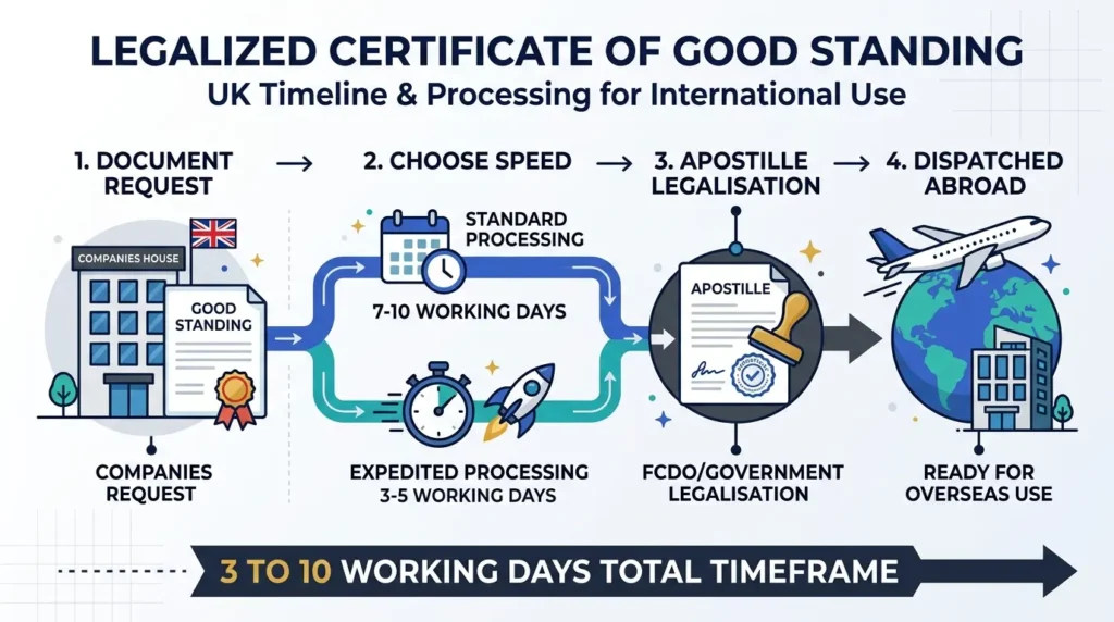 How Long Does It Take to Receive a Legalised Certificate of Good Standing for Abroad