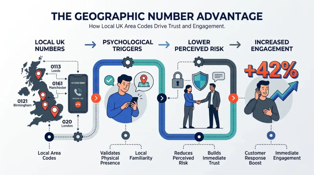 How do geographic phone numbers impact local customer trust and conversion rates