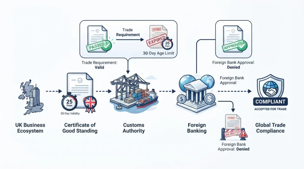 How do international trade requirements impact document validity