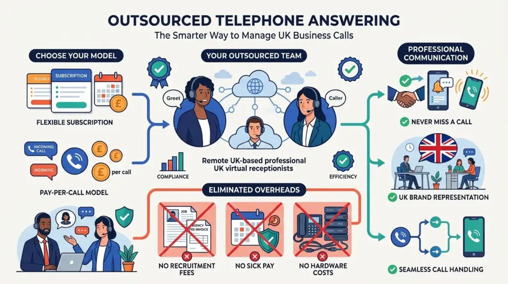 How do outsourced telephone answering services operate financially