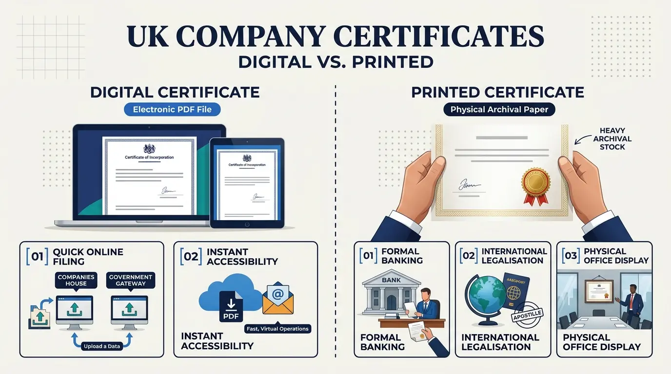 What Are the Differences Between Digital and Printed Certificates