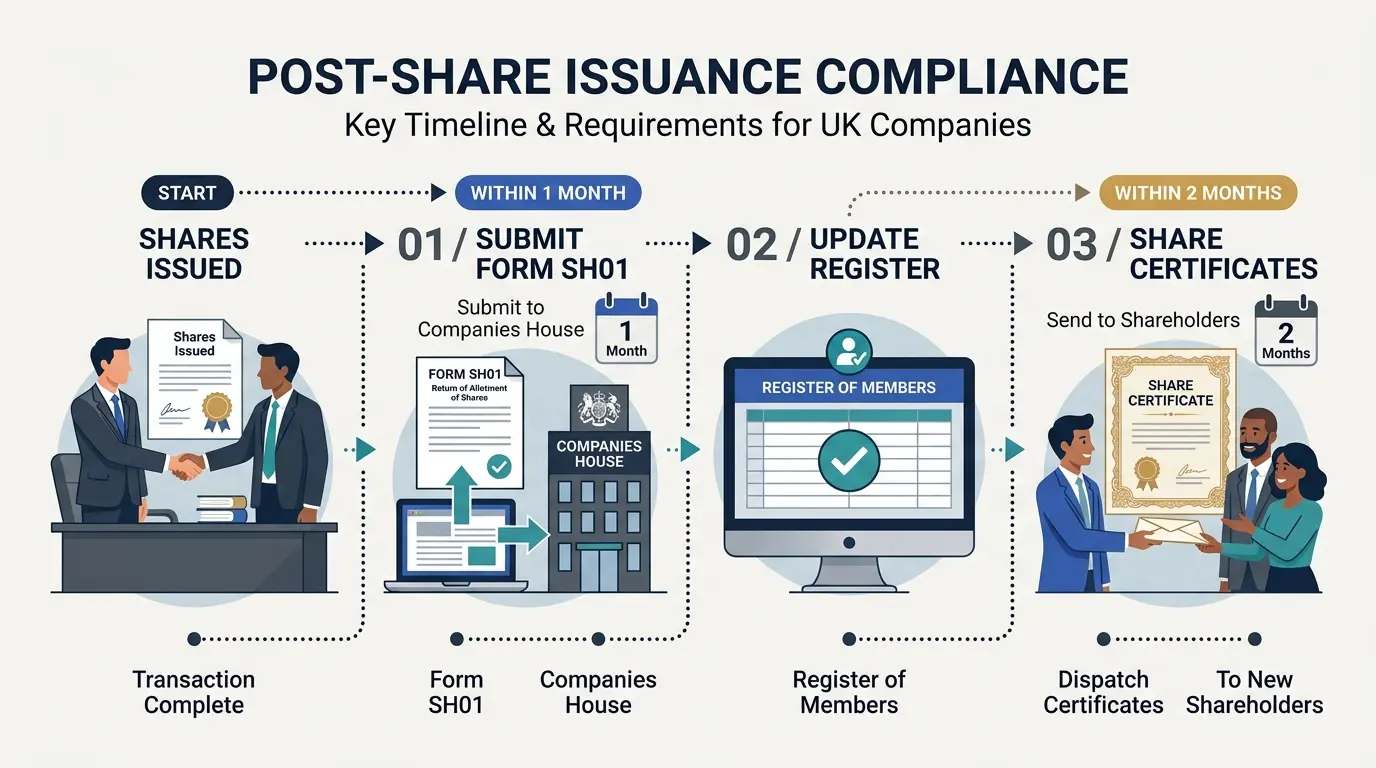 What Filings and Documentation Are Required After Share Issuance