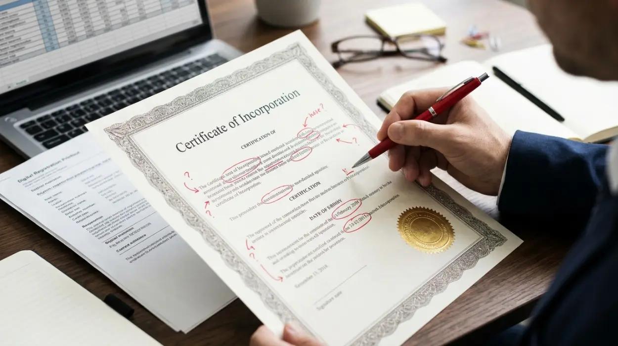 What Happens If the Details on Your Certificate of Incorporation Are Wrong in 2026