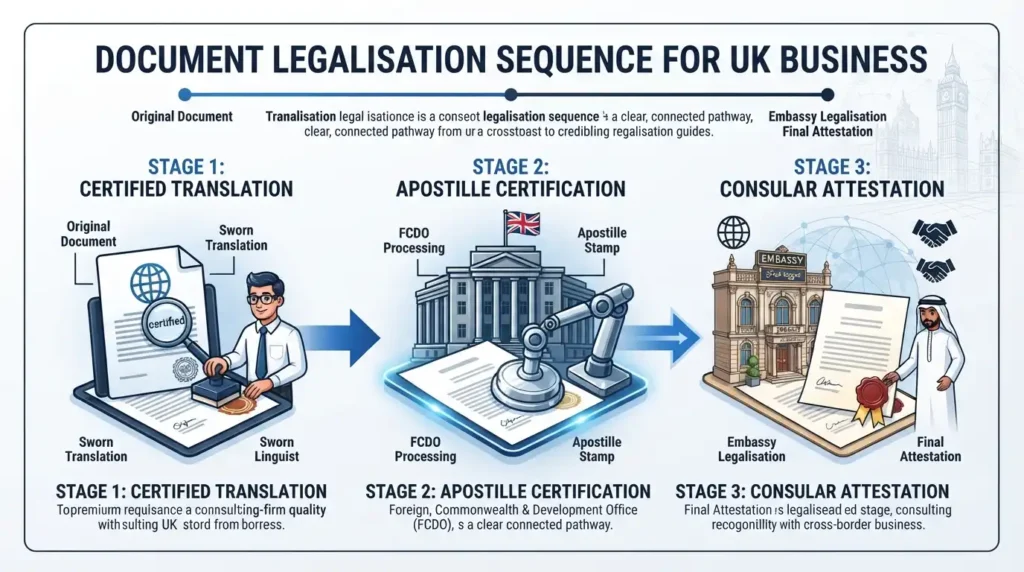 What Is the Exact Sequence for Legalising International Business Documents