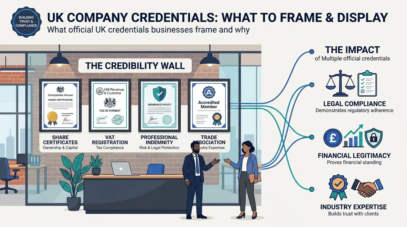 What Other Company Documents Should Be Framed for Display