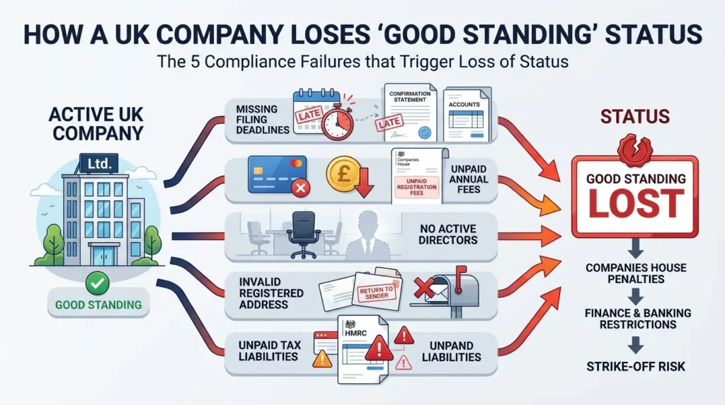 What Triggers the Loss of Good Standing Status for Limited Companies
