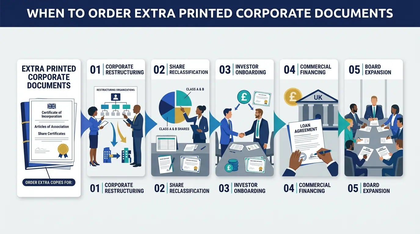When Should a Company Order Extra Printed Copies of Its Articles