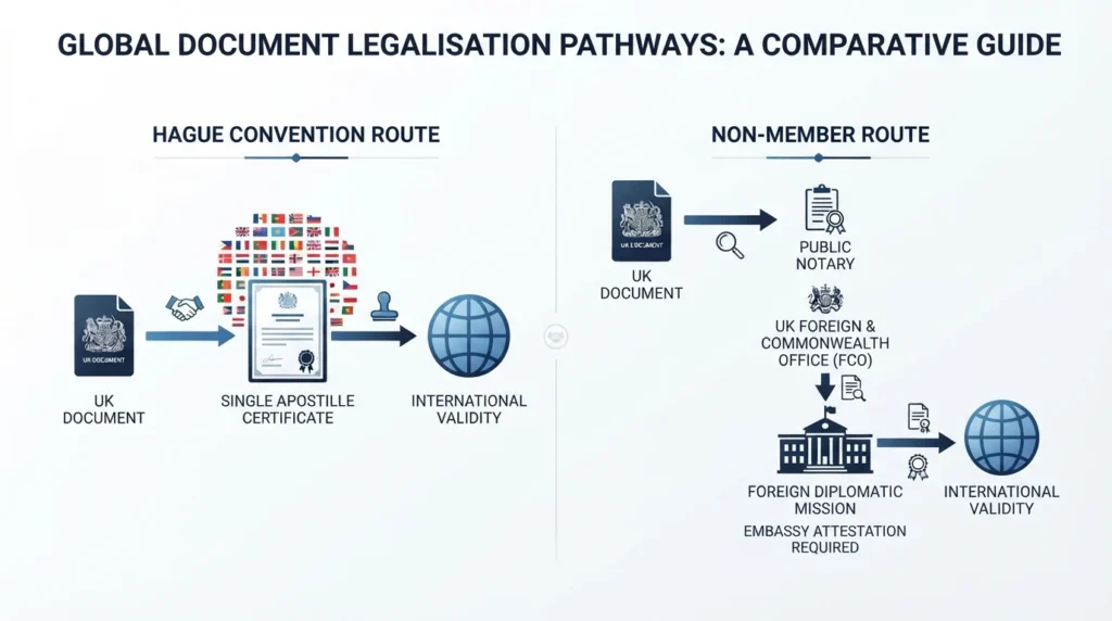 When do you need an apostille versus embassy attestation