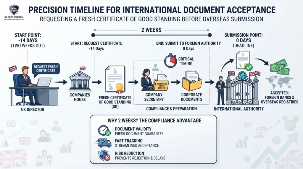 When should businesses request a fresh certificate for overseas expansion