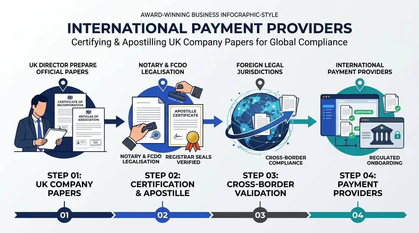 Why Do International Payment Providers Require Certified or Apostilled Company Papers