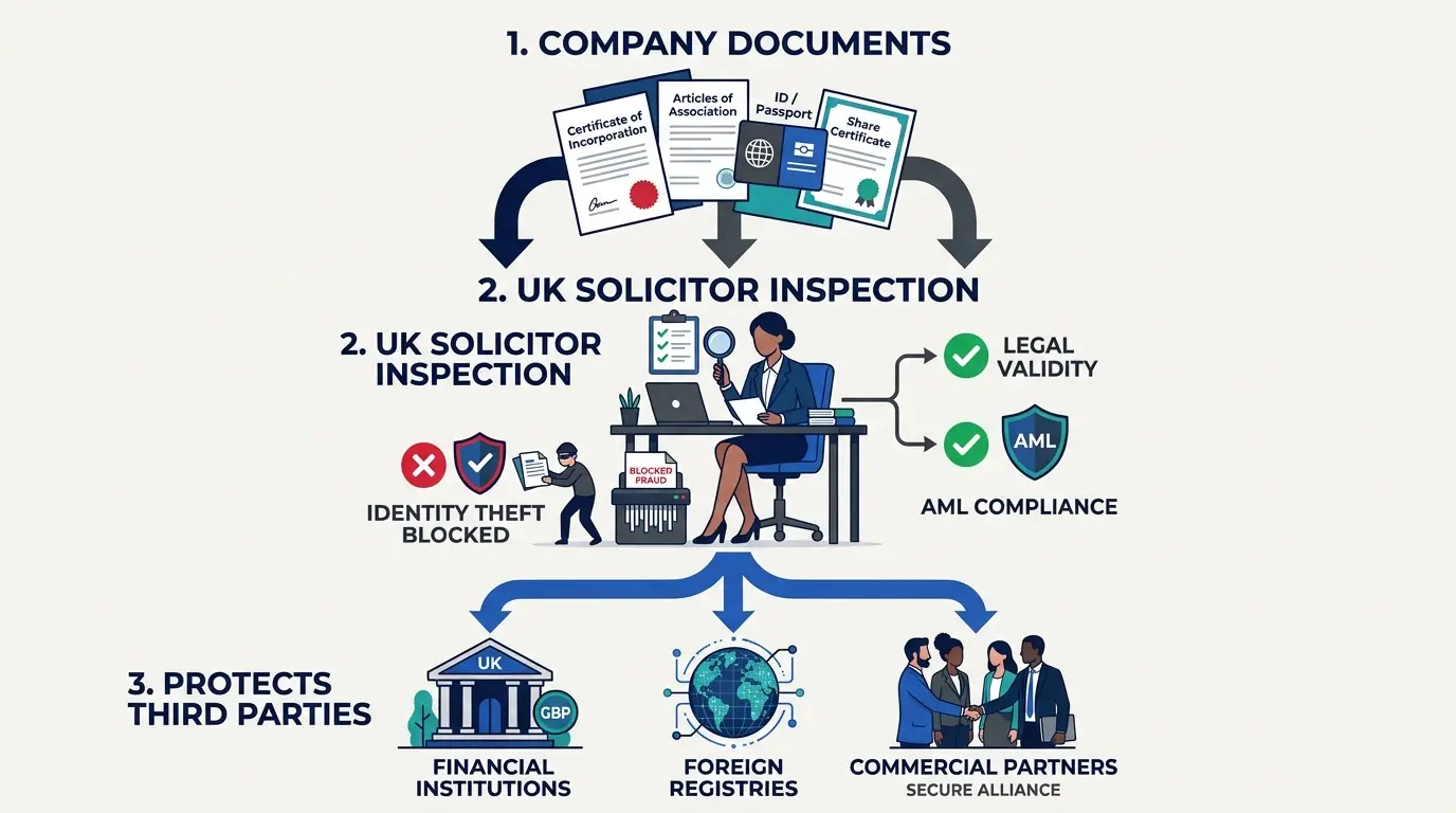 Why Do UK Solicitors Inspect Company Documents Before Certification