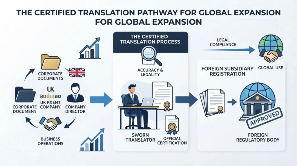 Why is certified translation necessary for overseas company documents